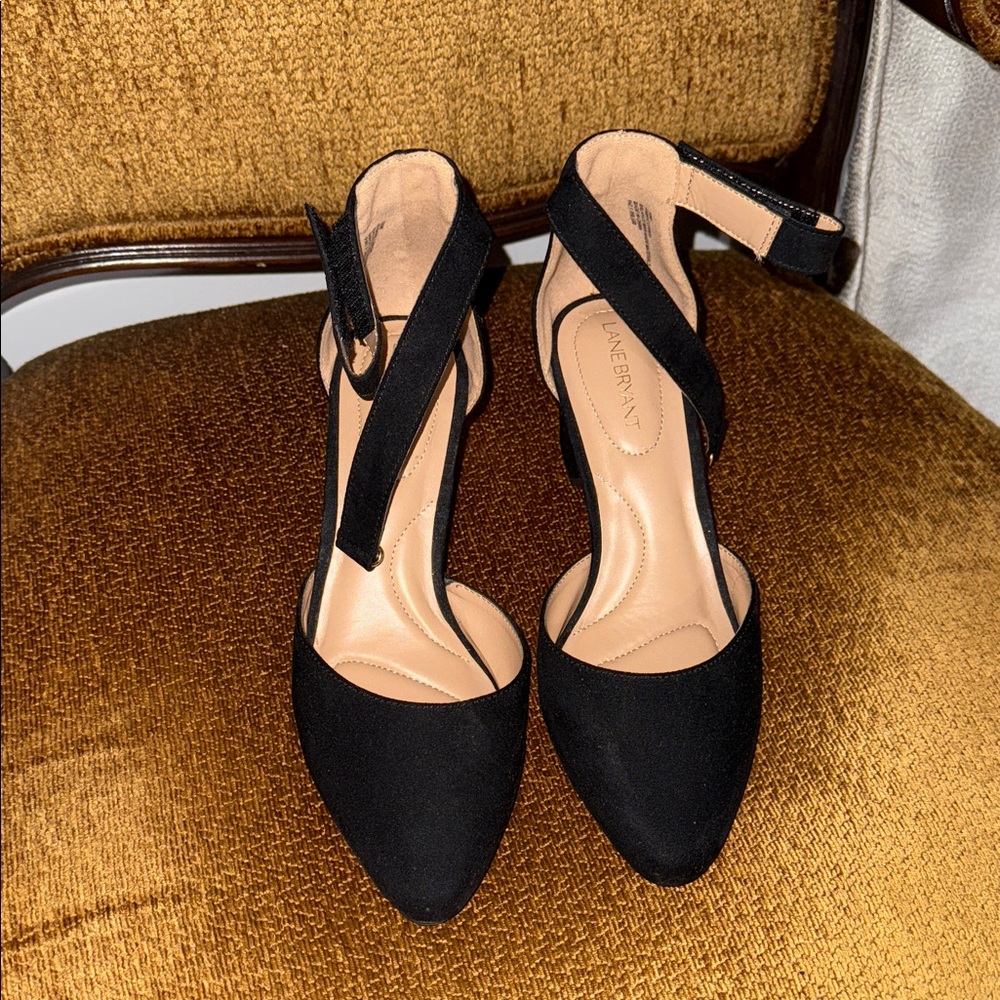 Lane Bryant heels strap Black side 10W Black Heels New ankle strap Heels